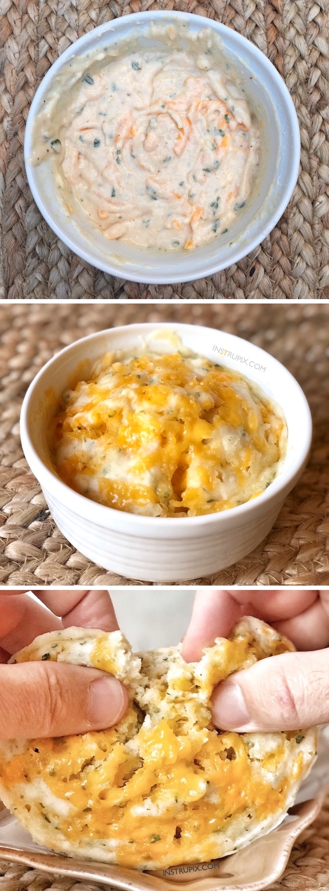 Red Lobster Cheddar Bay Biscuit In A Mug Recipe -- Easy! Just 2 minutes in the microwave! Perfect as a side for dinner if you are only cooking for one. The easiest comfort food you will ever make! Instrupix.com