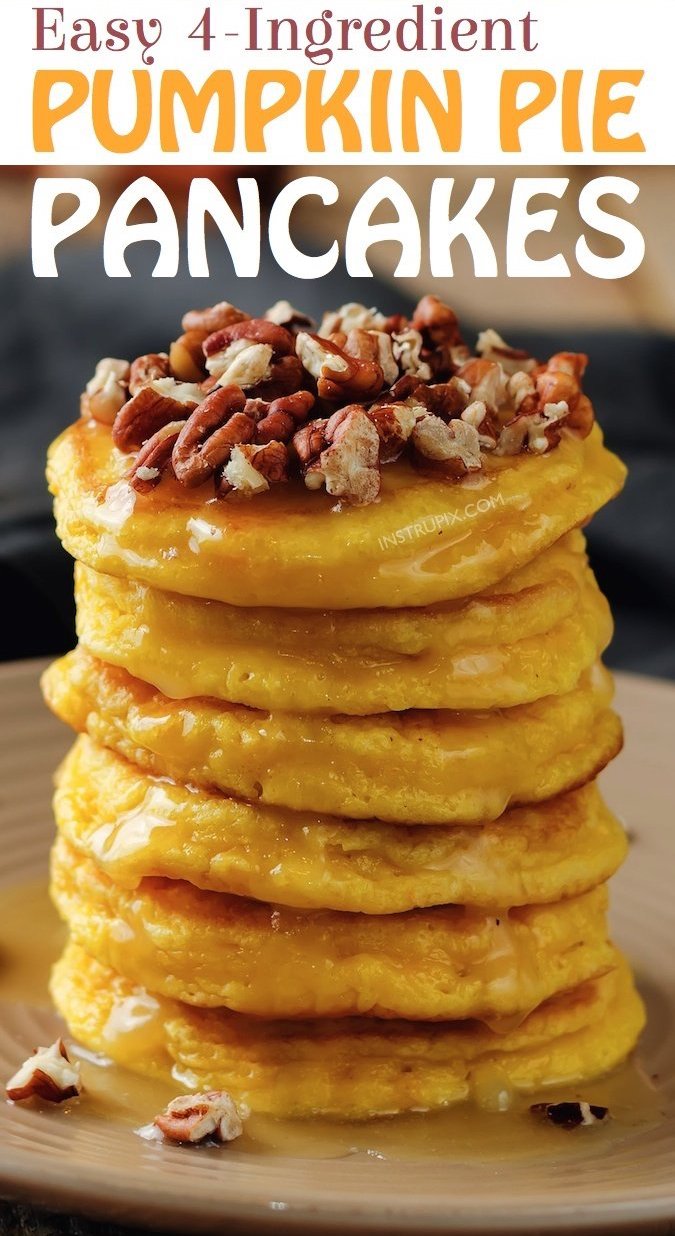 Quick and easy pumpkin pancakes recipe made with bisquick! This simple fall recipe is a family favorite. It's made with just a handful of simple ingredients.
