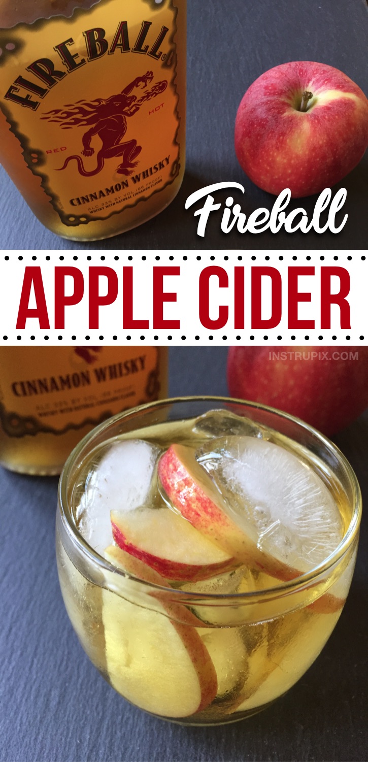 Looking for easy alcohol drink recipes for the holidays? Here is a list of the BEST quick and easy drink recipes for Christmas, Thanksgiving, Halloween and more! This fireball apple cider is SO GOOD! These alcoholic adult drinks and cocktails are perfect for fall parties or just sipping at home by the fire. Everything from mixed drinks to punches, all made with just a few ingedients-- whiskey, vodka, rum, wine and more! Simple Holiday Cocktail Recipes #drinks #cocktails #instrupix