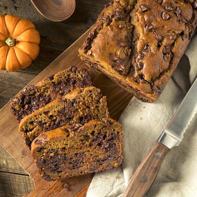 Super Easy and Moist 3 Ingredient Chocolate Chip Pumpkin Bread