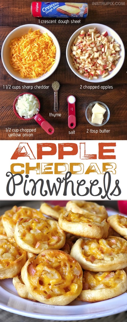 Looking for yummy appetizer ideas or snacks? These easy baked pinwheel appetizers are incredible! These are delicious any time of year, but I especially like them in the fall around Halloween or Thanksgiving. They are quick, easy and made with simple ingredients including pillsbury crescent dough sheet. Perfect for a party or just a comforting Sunday snack at home for the family.