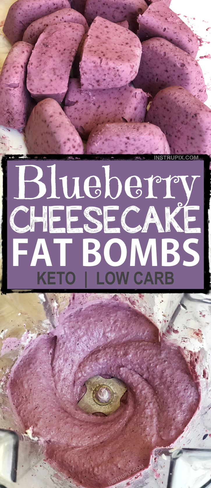 Easy Blueberry Cheesecake Fat Bombs | These keto friendly fat boms are so quick, easy, and delicious. Only 5 simple ingredients! The best Keto dessert, ever!! Ketogenic diet, low carb, sugar free, cheap, easy to make and atkins approved. #instrupix | instrupix.com