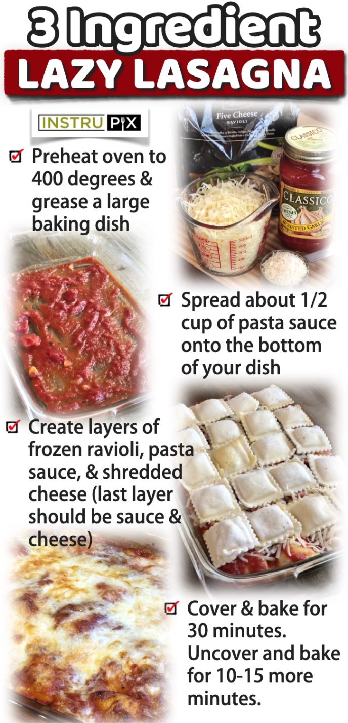 Lazy lasagna easy 3 ingredient dinner 
