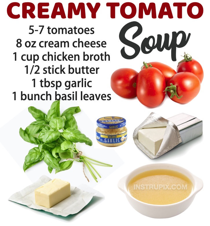 How to make the best keto tomato soup with cream cheese. Super creamy and delicious low carb meal!