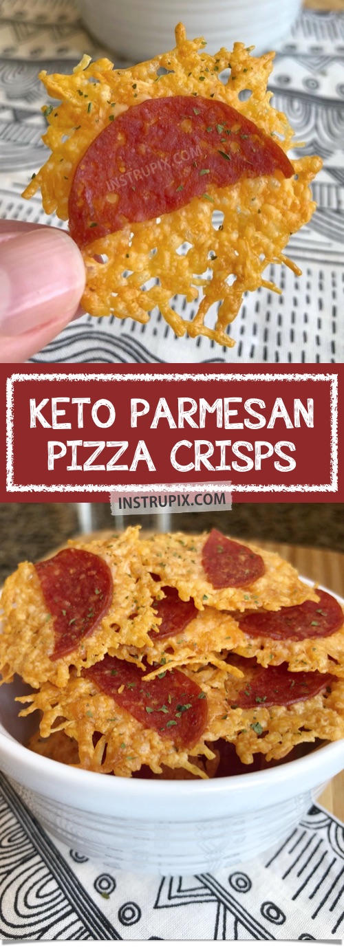 Keto Snack Idea Parmesan Pizza Crisps (easy & on the go!)
