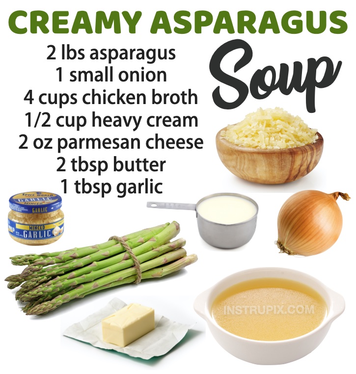 Keto Creamy Asparagus Soup Dinner Recipe | Quick, easy and delicious!