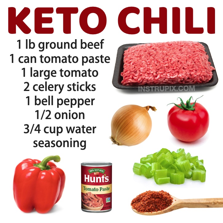 Keto Ground Beef Chili Recipe | A quick and easy low carb dinner idea! Great for meal planning because it's just as good leftover or frozen for later. 