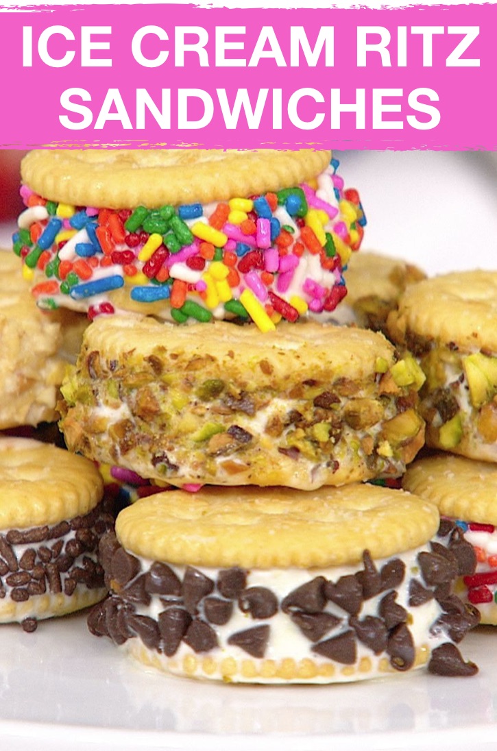 8 Crazy Cool Treats To Make With Ritz Crackers (Ice Cream Ritz Sandwiches) | Easy and fun snack and treat ideas made with Ritz crackers! These Ritz cracker recipes are perfect for making treats, snacks, sandwiches and even pizza! Quick and easy snack ideas for kids. #ritz #snacks #treats #instrupix #kidssnacks #easyrecipes #icecream