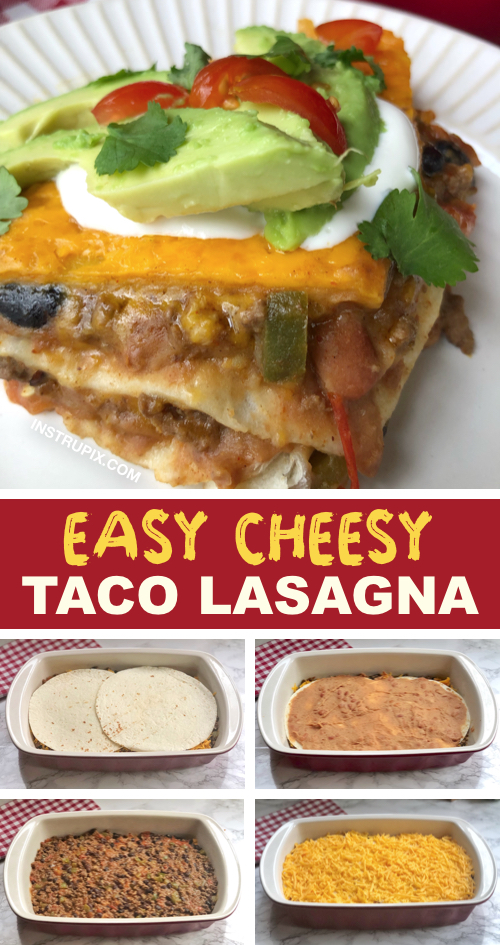 Easy weeknight meal the entire family will love! Taco Lasagna. It's super quick and fun to make, even the kids love it! If you are looking for easy meals that aren't boring, this is it. #instrupix