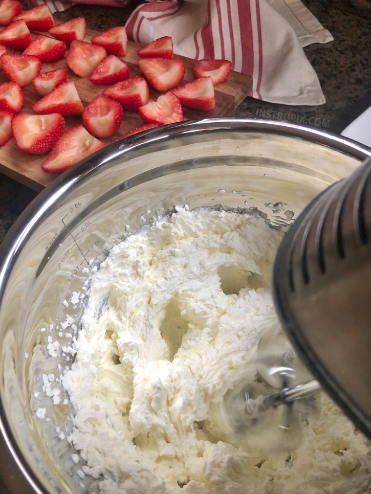 How to make whipped cream for Deviled Strawberries. 