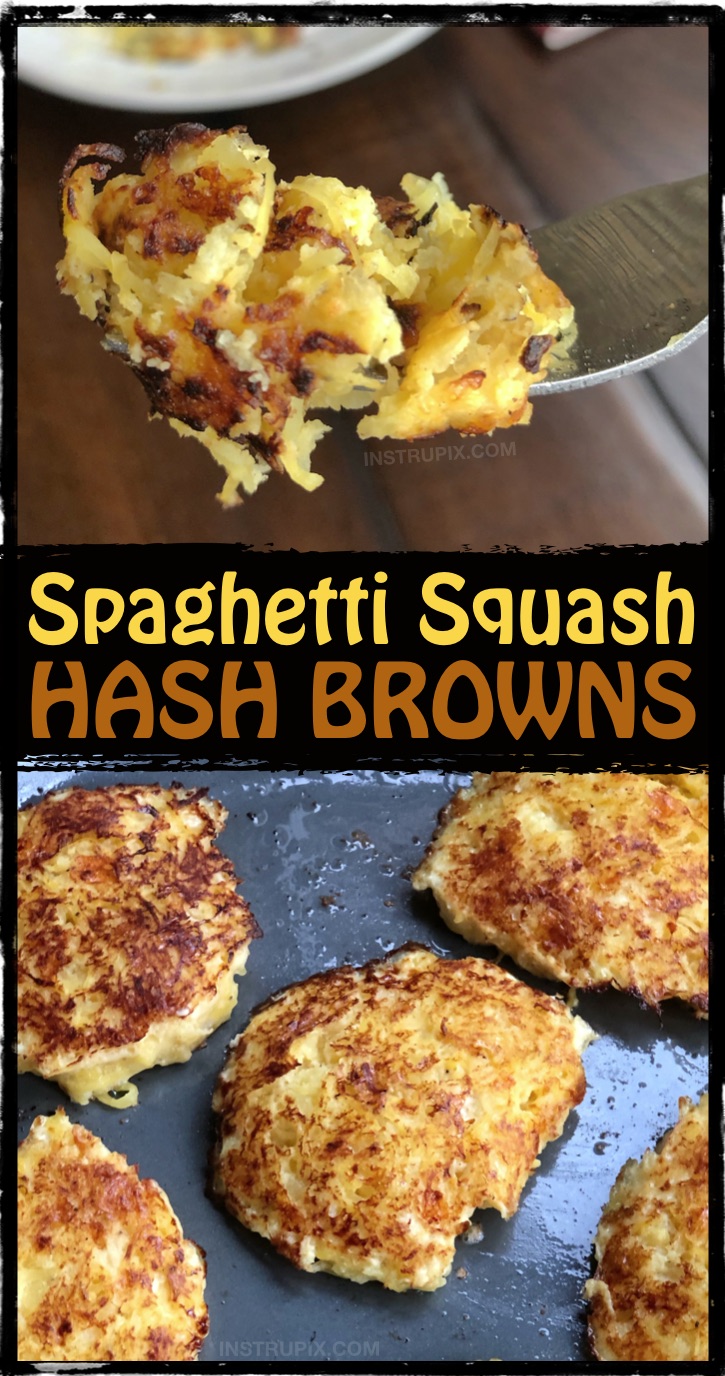 Looking for easy and healthy spaghetti squash recipes? This one is great for the leftover squash! Spaghetti Squash Hash Browns Recipe - Low carb and keto friendly! #instrupix #lowcarb #keto #spaghettisquash