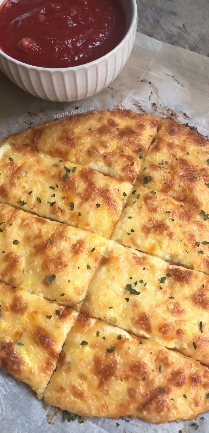 Easy KETO Cheesy Garlic Breadsticks Recipe - Just 4 simple ingredients! Looking for low carb snacks? This quick and easy keto recipe is great for beginners, and always a hit. It's a great snack, salad or soup companion, or even meal! And it's almost zero carb! #keto #lowcarb #atkins #cheese #instrupix