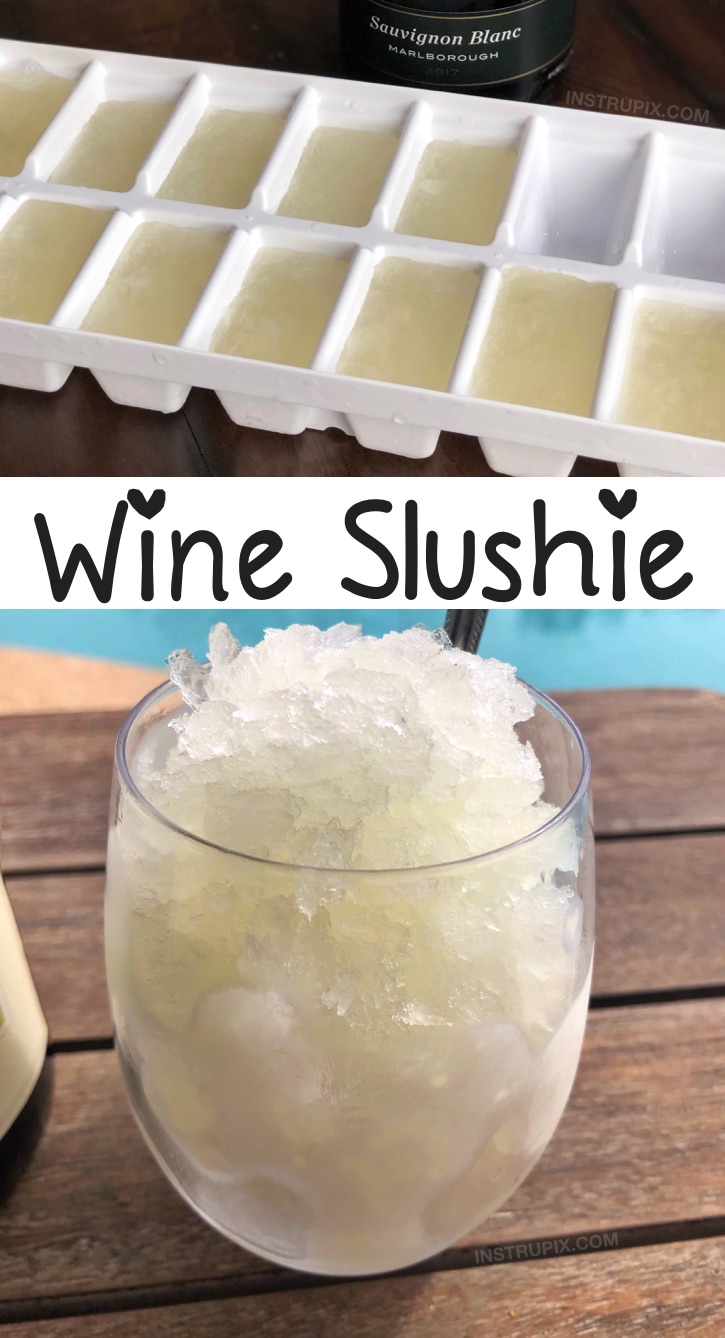 {WINE SLUSHIE} 8 Ways You Didn't Know You Could Drink Wine- to make it better, colder or more flavorful. Simple tips and tricks including wine cubes, spritzers, frozen fruit, cocktails, drink recipes and more! #instrupix #lifehacks #wine #drinkrecipes #mindblown