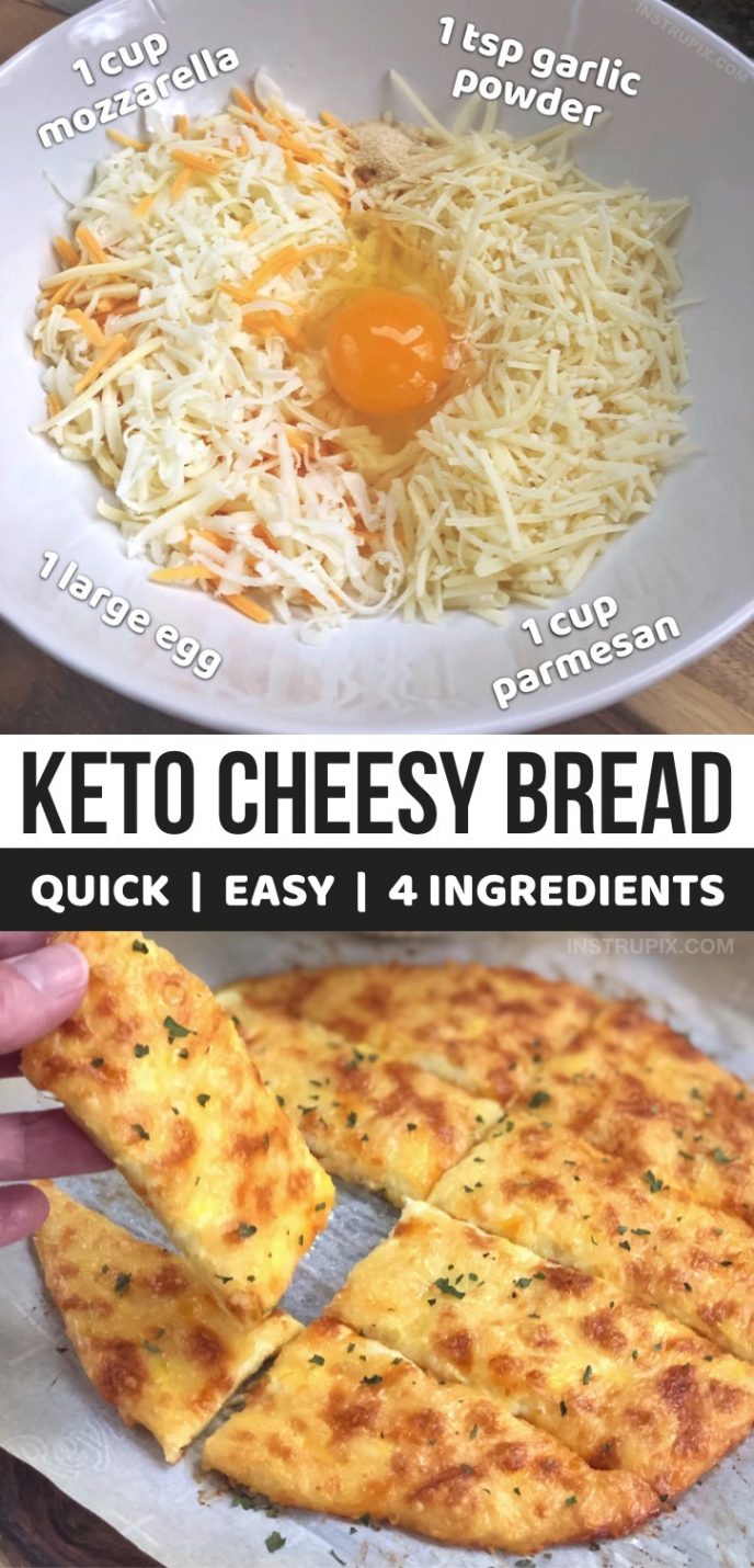 Keto Cheesy Garlic Breadsticks (4 Ingredients)