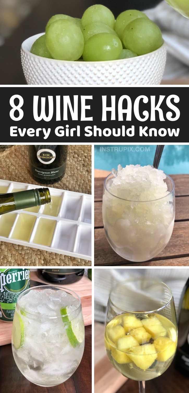 Wine Hacks Every Girl Should Know | A few simple ways to make wine even better! If you’re interested in enhancing a glass or box of wine, or simply ready for something new and refreshing, here are a few tips and tricks that might just make your day. Whether you want to add a little flavor to a cheap box of wine to make it taste better, or keep your favorite glass of white wine chilled without ice until the very last drop, I hope you find something here that is helpful. The wine cubes are my favorite, and my guests love them. 