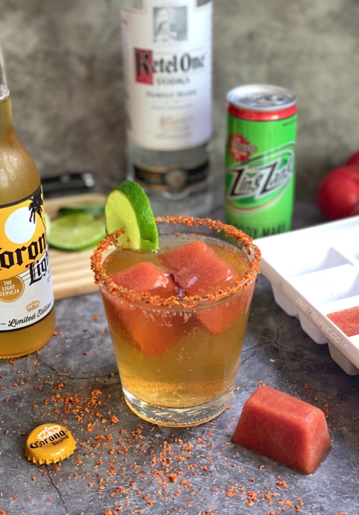 Bloody Mary Cubes and Beer (plus 4 more cocktail cube ideas) | A tasty and fun drink idea! #instrupix #bloodymary #drinkrecipes