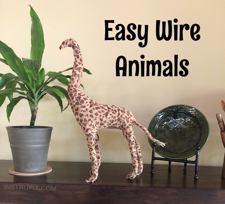 Fabric Wrapped Wire Animals - easy craft project idea for kids, teens and adults!