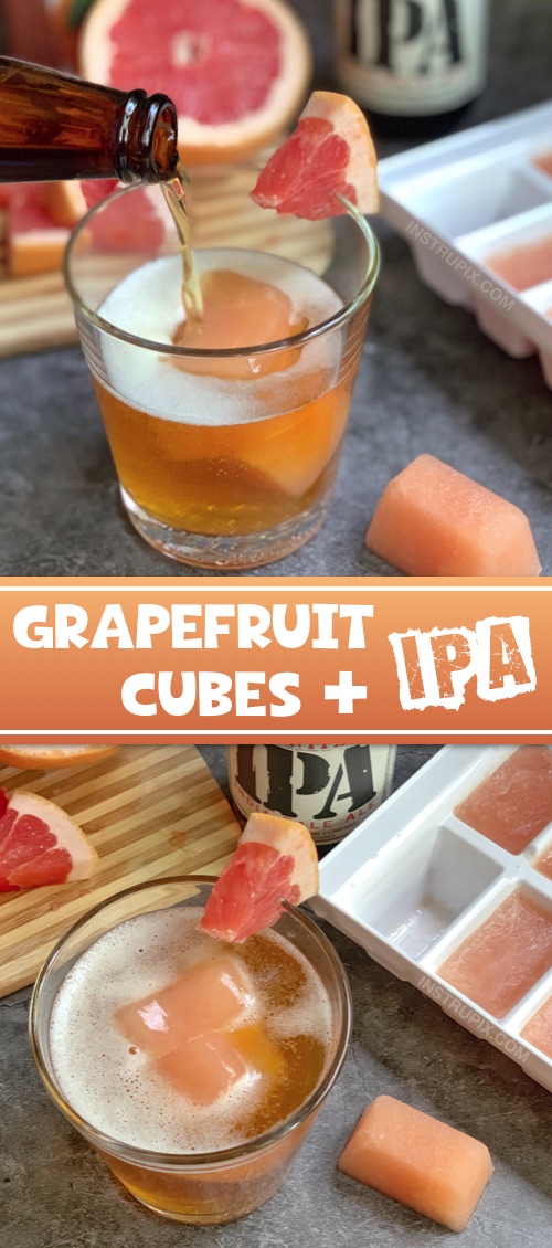 Greyhound Cubes and IPA - A super fun and easy alcoholic drink recipe for this summer! Chills and flavors your beer. #instrupix #drinkrecipes