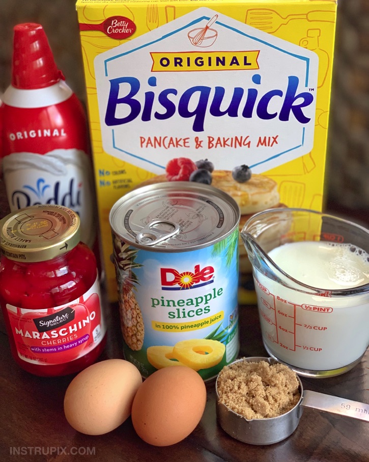 Quick and Easy Pineapple Upside Down Pancakes Recipe made with Bisquick