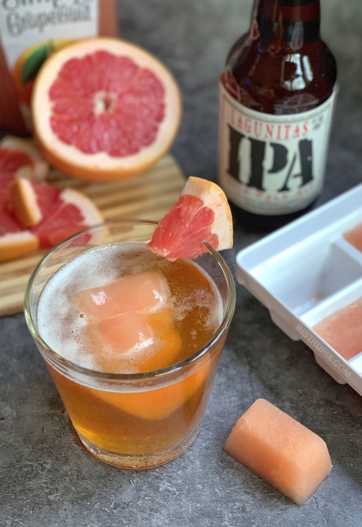 Greyhound Cubes and IPA - A super fun and easy alcoholic drink recipe for this summer! Chills and flavors your beer. #instrupix #drinkrecipes
