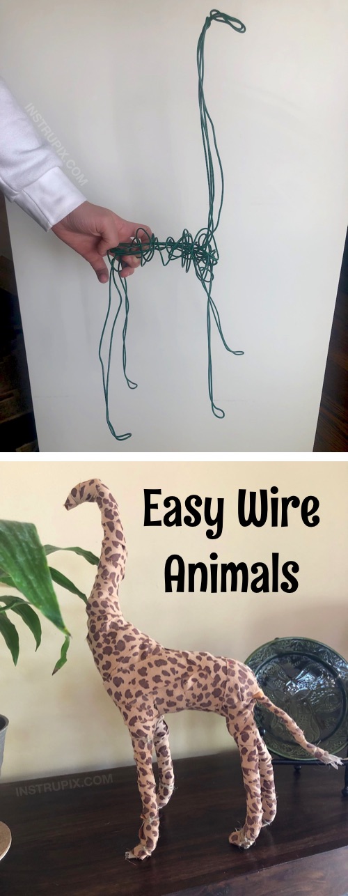 Fabric Wrapped Wire Animals - Looking for easy DIY projects for the home? These simple but cute wire animals are perfect for kids, teens and adults to try! This no sew craft can be completely customized to your own taste. Great for beginners or experienced craftsters! It's cheap, fun and super easy. #instrupix #crafts #projects 