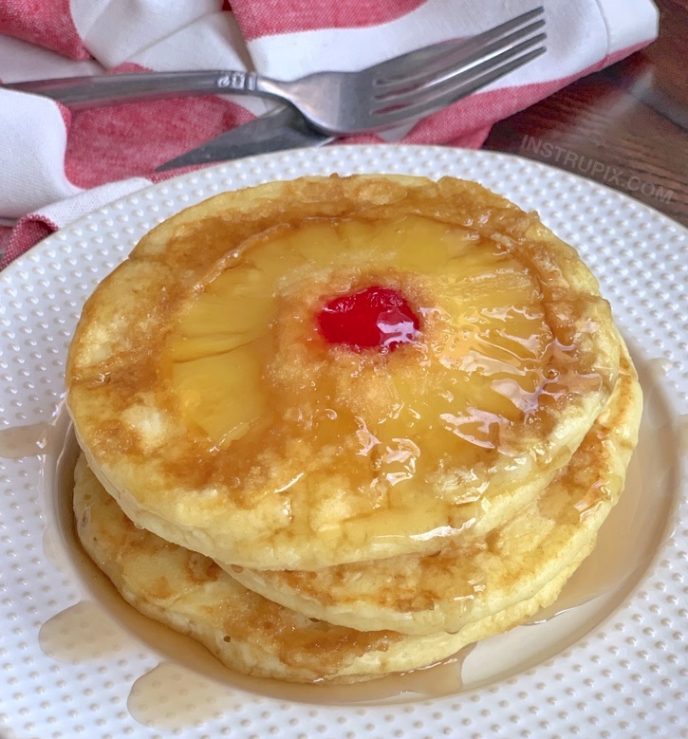 A super quick, easy and fun breakfast idea! (Pineapple Upside Down