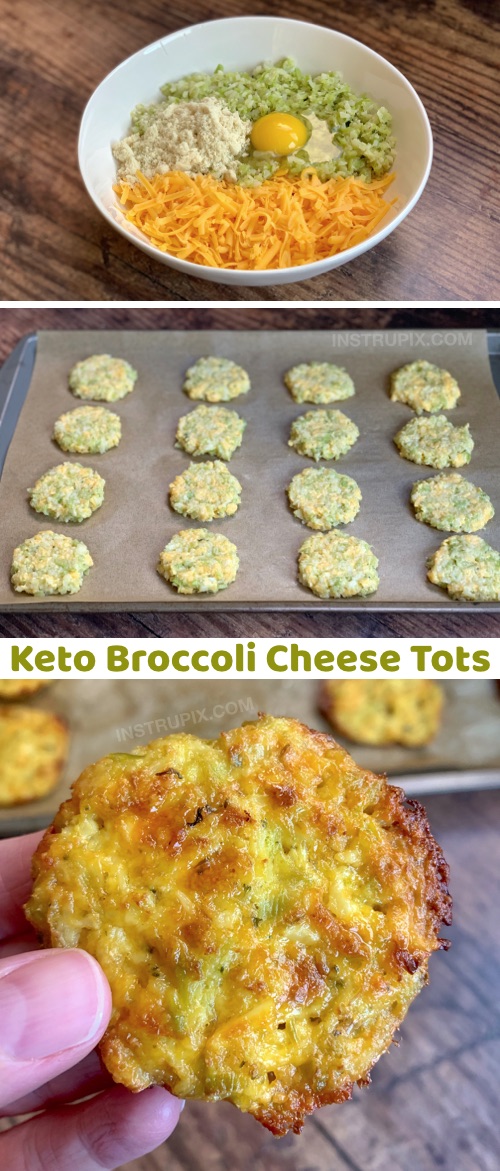 Looking for quick and easy low carb snack ideas? These keto broccoli cheddar rounds are crispy and delicious! They are also made with just 5 simple ingredients. #keto #lowcarb #instrupix 