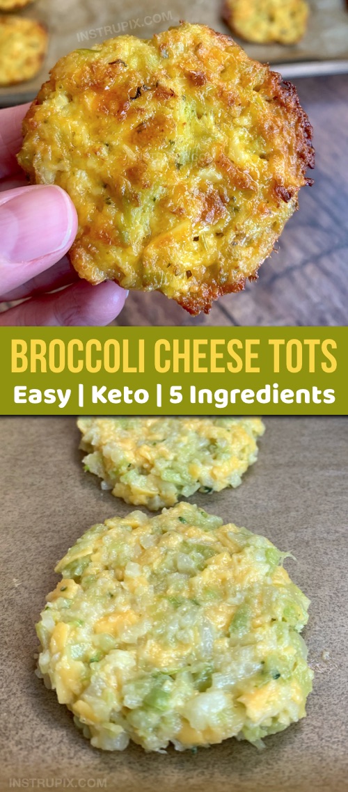 Looking for quick and easy low carb snack ideas? These keto broccoli cheddar rounds are crispy and delicious! They are also made with just 5 simple ingredients. #keto #lowcarb #instrupix 