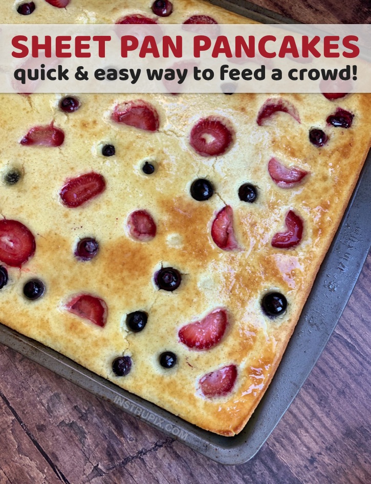 The quick and easy way to serve pancakes to a crowd using a sheet pan! #instrupix #breakfast #foodhacks