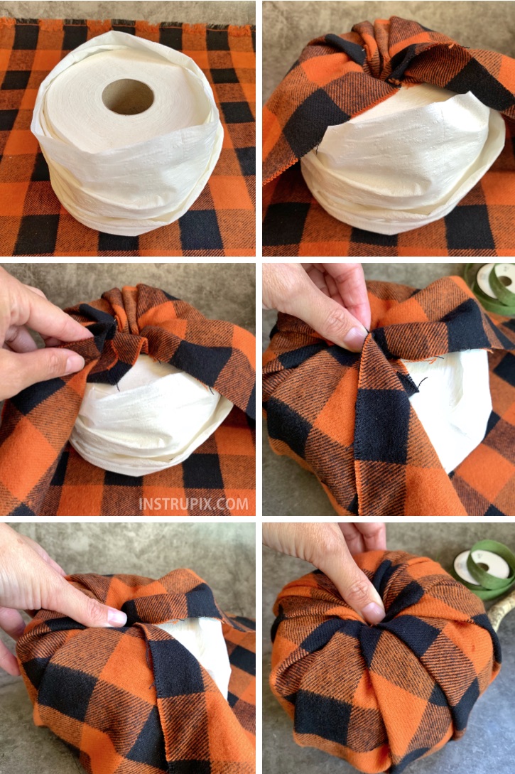 Easy Fall Craft Idea: Toilet Paper Pumpkins. Cheap and fun to make! Home decor for Fall, Thanksgiving and Halloween.