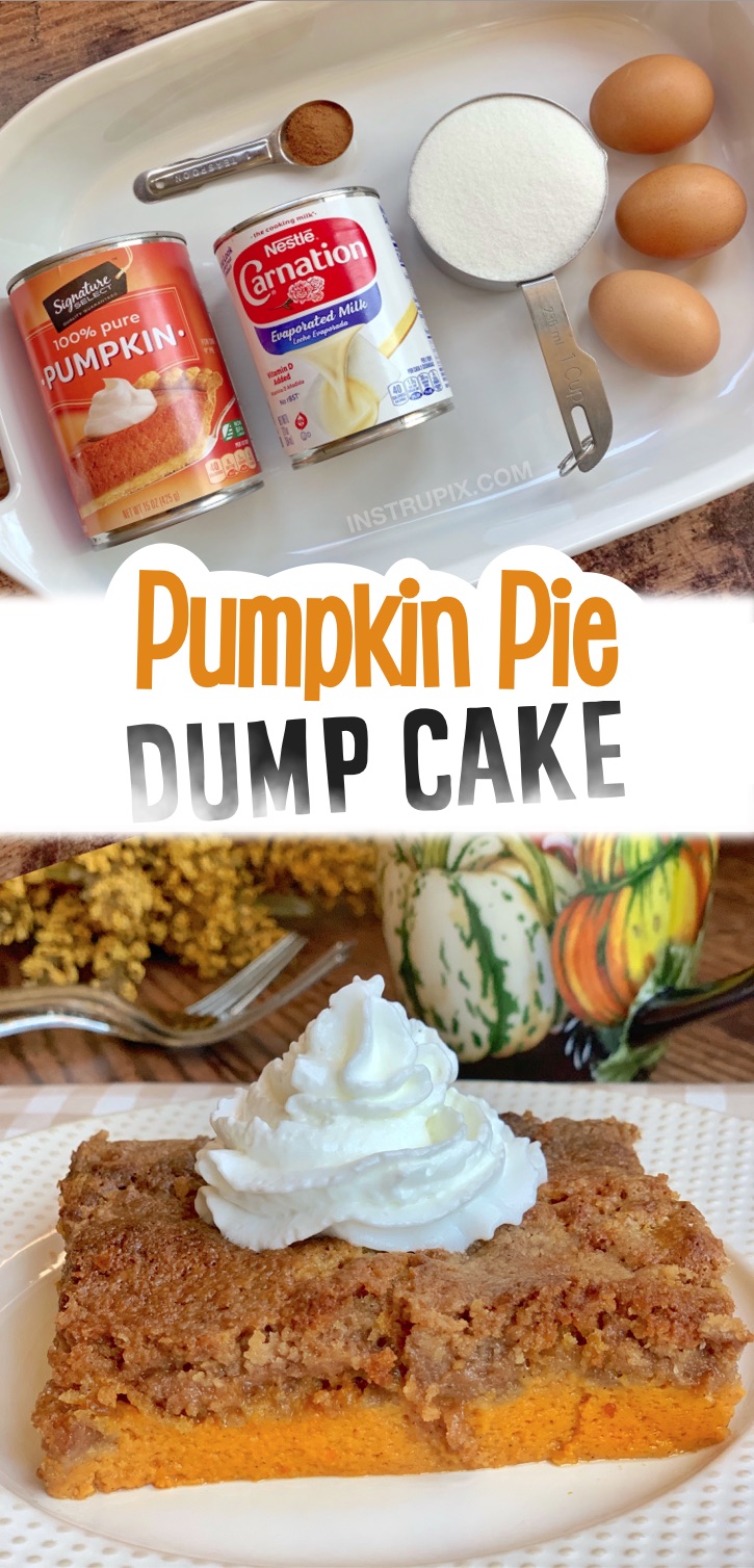 If you're looking for impressive Thanksgiving desserts that will feed your entire family, this pumpkin pie dump cake is so quick and easy to make with just a few cheap ingredients including boxed spice cake mix! It feeds quite a crowd. Serve with whipped cream or ice cream. It's so yummy, even the kids will devour it. The perfect pumpkin fall dessert recipe for Thanksgiving, Halloween or even Christmas. Anytime during the holidays! I love baking with cake mixes! Some simple to make. 