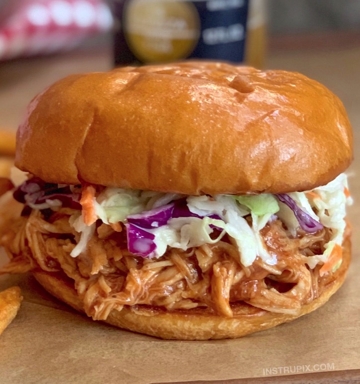 The BEST Crockpot BBQ Chicken Sandwich Recipe 