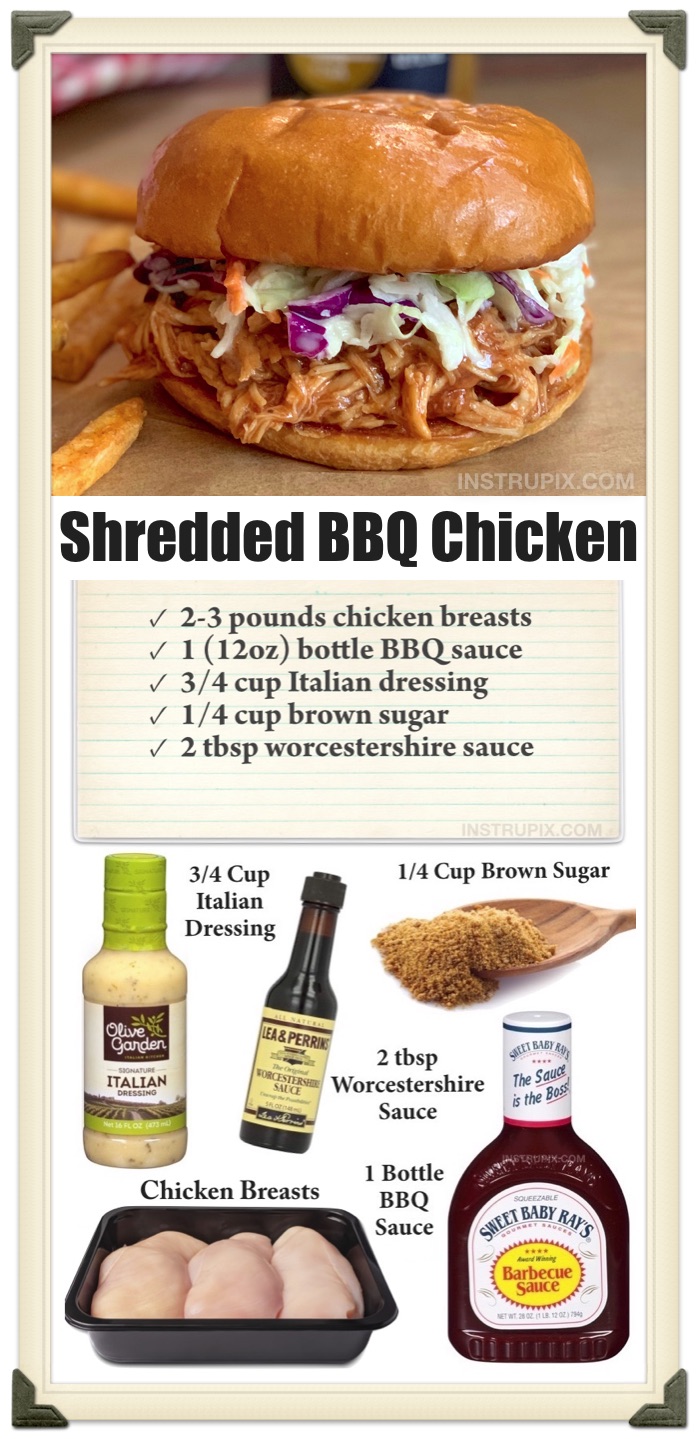If you are a BBQ fan like me, then you are going to love this super flavorful pulled bbq chicken. It’s absolutely perfect for sandwiches but is also pretty tasty in a salad or on top of a potato. No matter how you decide to eat it, this shredded chicken won’t disappoint! My family loves it. The chicken turns out so tender and delicious served on toasted buns. I love slow cooking! It's perfect for busy weeknight meals, just dump everything into your crockpot and forget about it. Easy peasy!