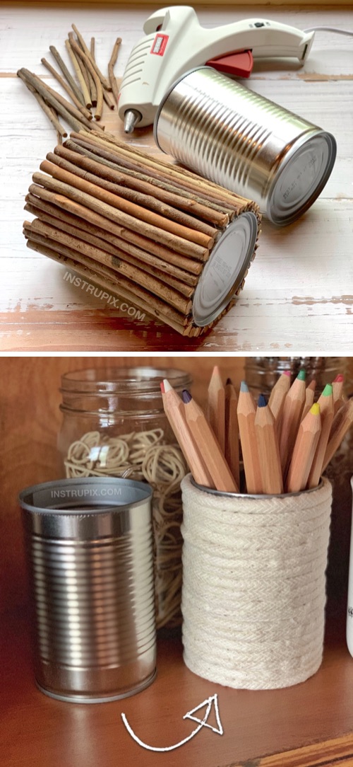 Looking for DIY craft ideas for teenagers, kids and adults? This do it yourself project is cheap, easy and great for room decor and craft room organization. Lots of upcycled tin can craft project ideas! This is the best stress reliever. They also make for beautiful DIY gifts for teachers, friends and family. Upcycling hobbies don't get any more budget friendly than this! These make for beautiful containers for the home. Nice enough to sell!