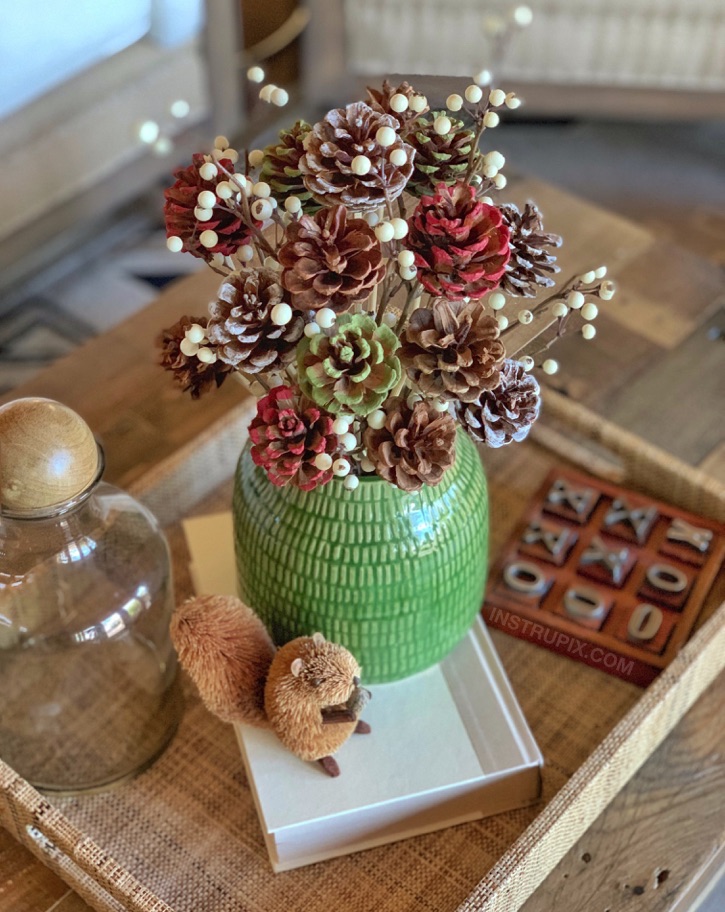 DIY Pinecone Flower Centerpiece Idea