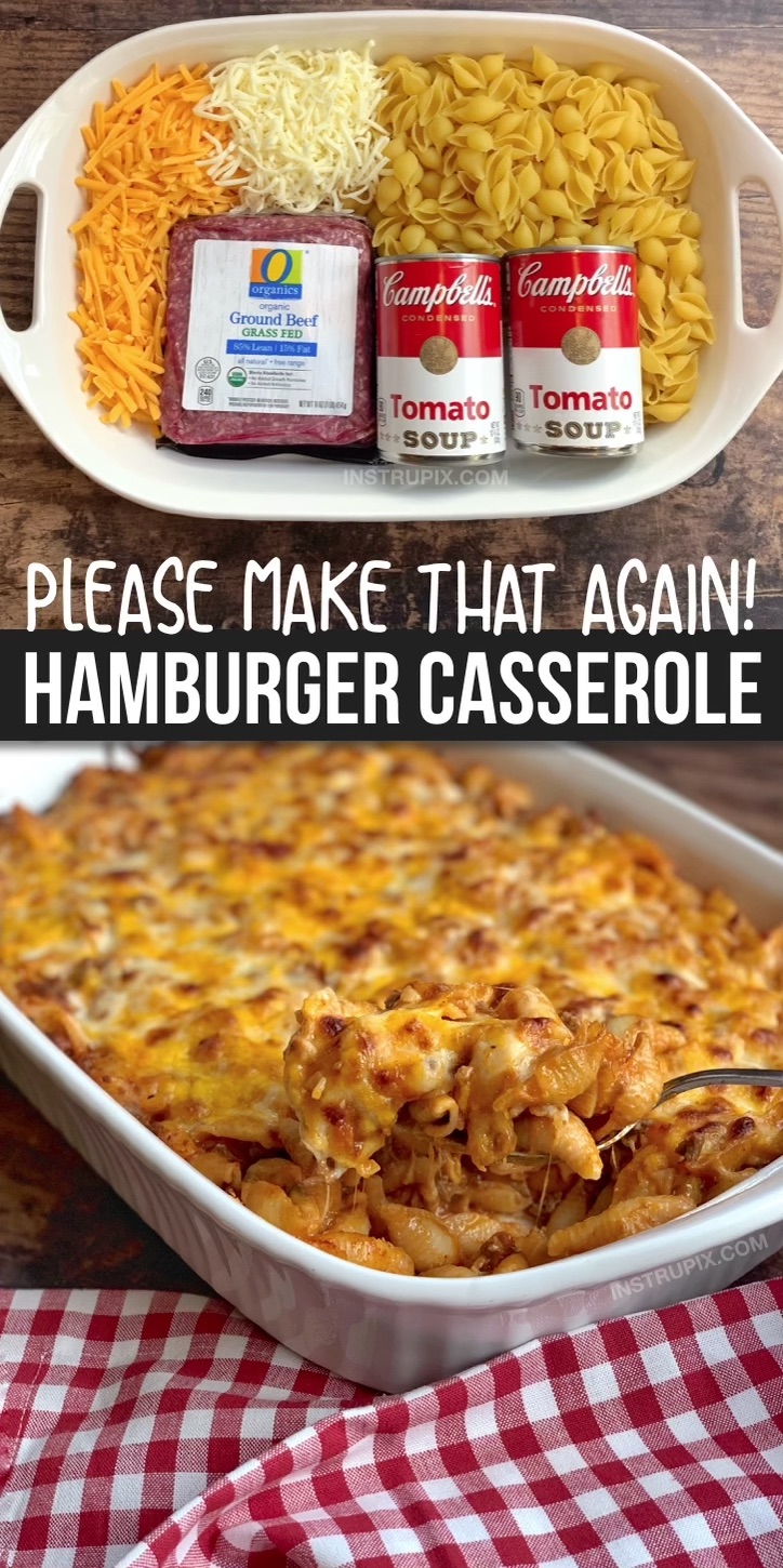 Easy Hamburger Casserole Recipe (4 Ingredients) - Instrupix