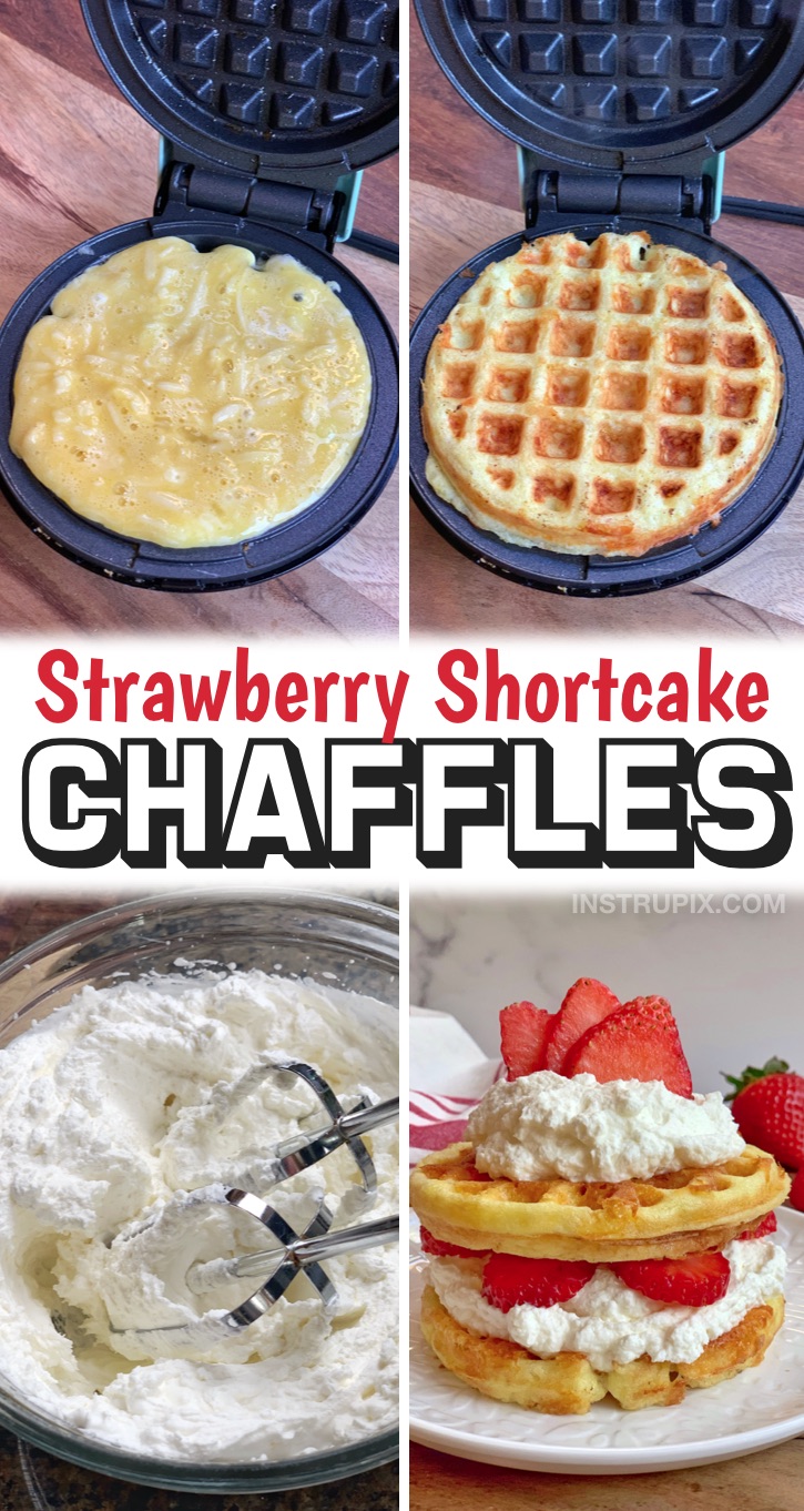 A sweet & yummy keto chaffle recipe made with simple ingredients: cream cheese and almond flour. This quick and easy keto dessert recipe REALLY hits the spot, especially when you’re craving something sweet and amazing. These low carb strawberry chaffles are just as delicious as they look, and made with cheap ingredients like almond flour and cream cheese. If you're looking for easy keto treats, try these keto friendly strawberry chaffles!