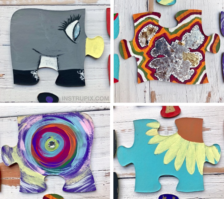 Collaborative Puzzle Piece Craft Idea -- A fun and easy projects for the family or school! Perfect for small groups of people. 