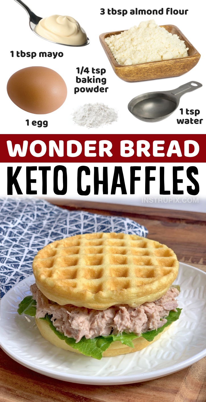 The best keto sandwich bread! Super quick and easy to make in your mini waffle maker in less than 5 minutes. If you're looking simple low carb recipes to make, these soft and delicious chaffles are a must have recipe. Mini waffle makers are super cheap, around 10 bucks at Walmart and they make the perfect size sandwich bread, buns, mini pizza crust and sweet breakfast waffles. Basically, all of your keto bread needs! These 