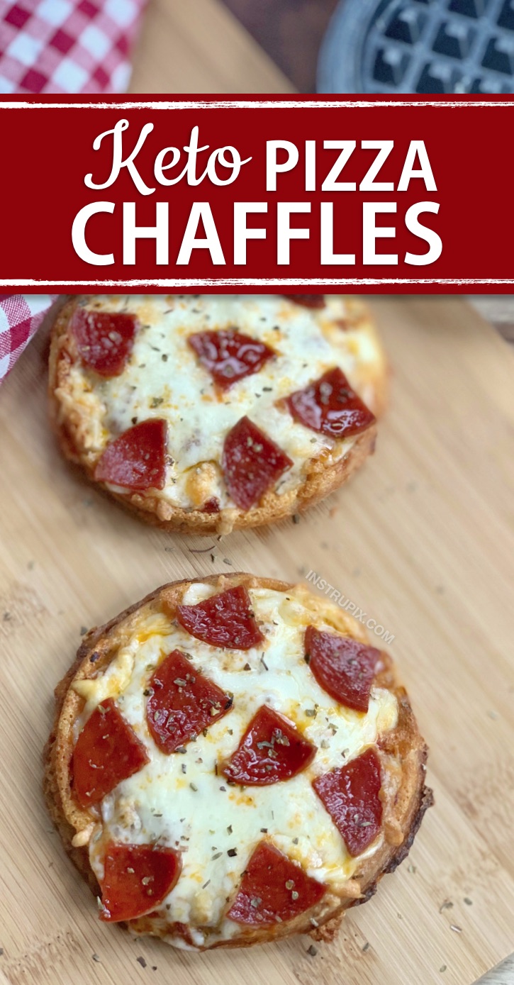 Easy Keto Pizza Chaffles Made With Almond Flour | A quick and easy low carb dinner or lunch idea! Great for last minute meals when you don't feel like cooking. The best easy keto crispy pizza crust!