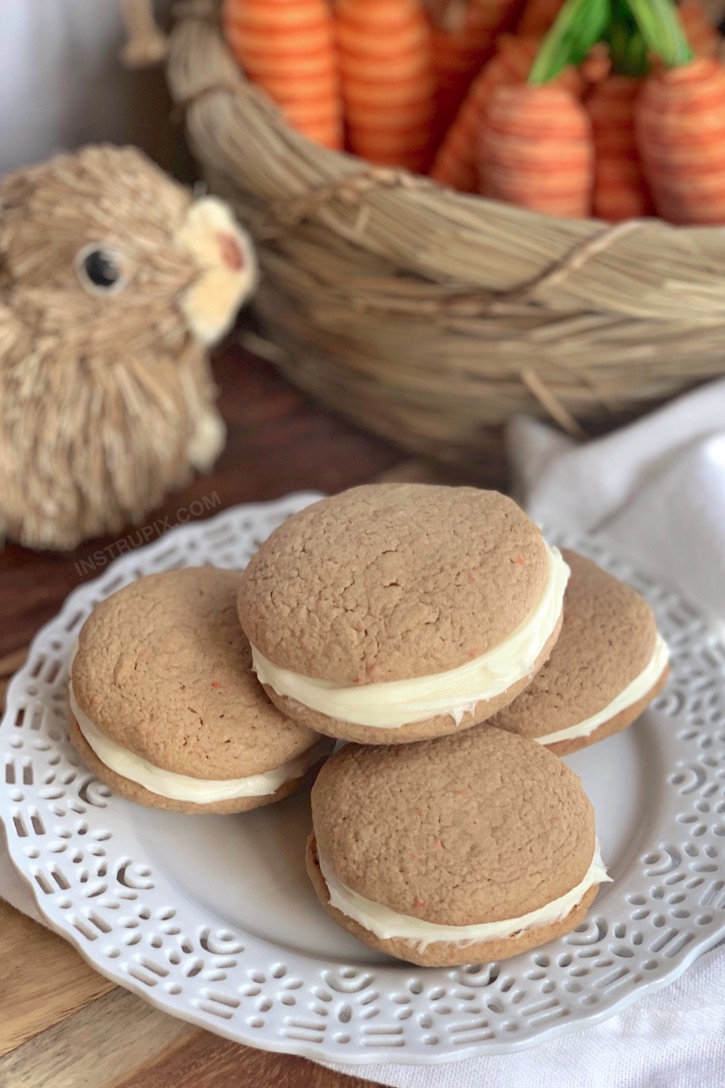 Simple Carrot Cake Sandwich Cookies made with just 4 ingredients!