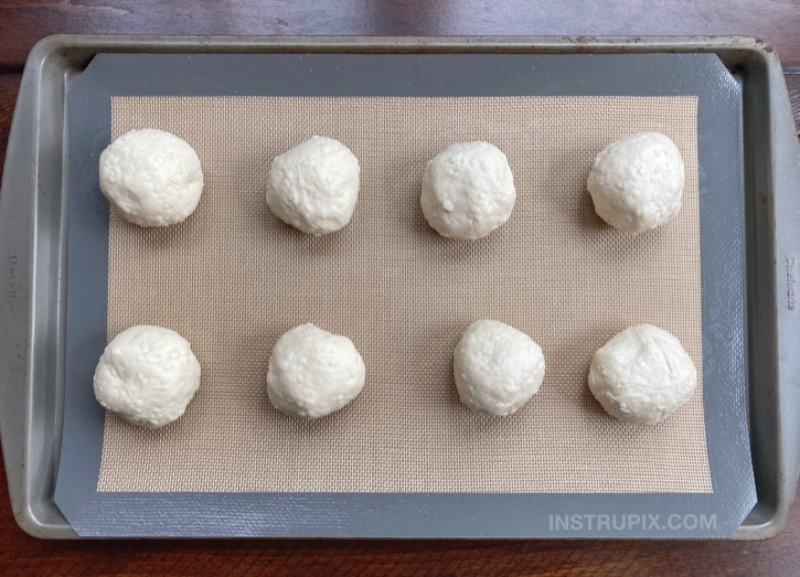 Garlic Butter Cheese Bombs before going into the oven.