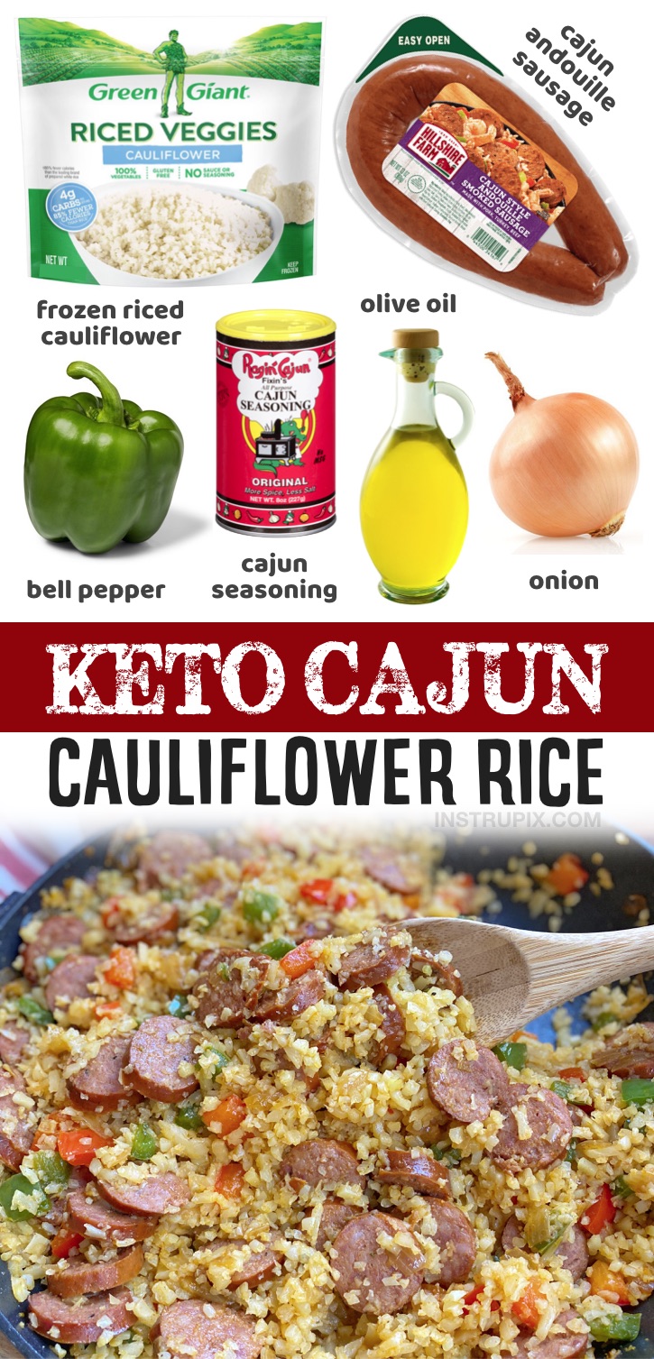 If you’re on the hunt for healthy and low carb dinner recipes, this cajun sausage and cauliflower rice is incredibly quick and easy to make with just a handful of simple ingredients in just one pan!. A simple low carb meal that is hearty and filling enough to be served as a main dish. I’ve struggled to find low carb and keto dinner recipes that don’t require a pound of cheese to taste good, but this cajun sausage & cauliflower rice is simply incredible. You'll just need 6 ingredients to make it!