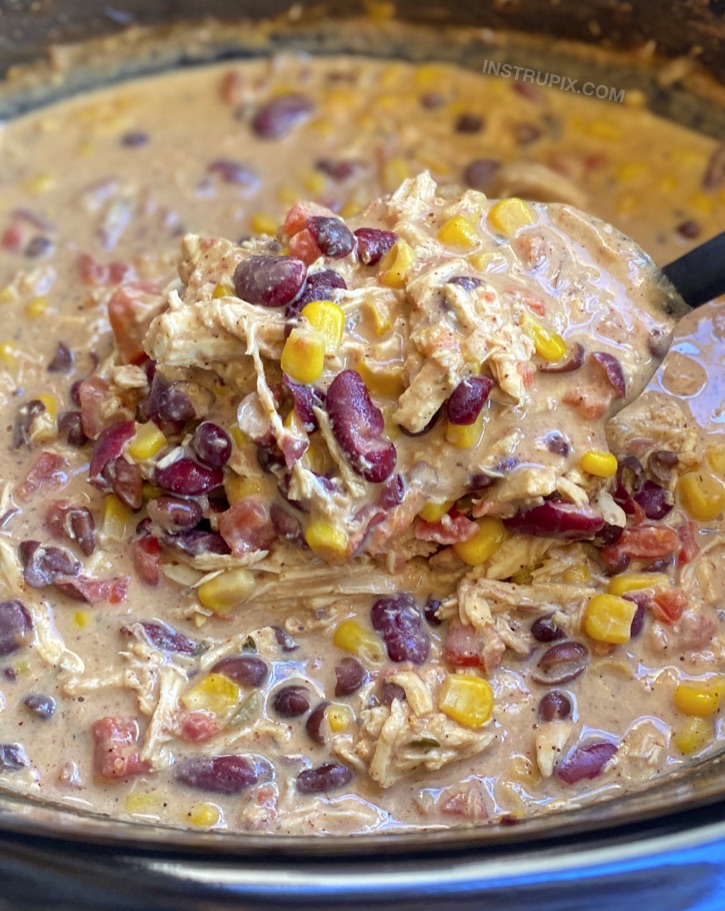 Creamy Crockpot White Chicken Chili - Little Sunny Kitchen