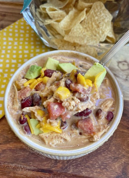 Slow Cooker Creamy Chicken Chili (Easy Crockpot Recipe For The Family!)