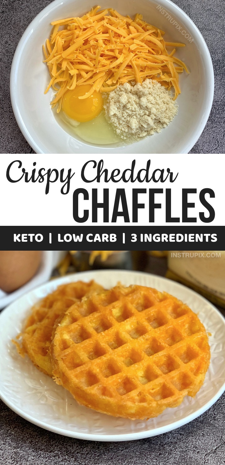 Crispy Keto Cheddar Chaffles (Made with Almond Flour)