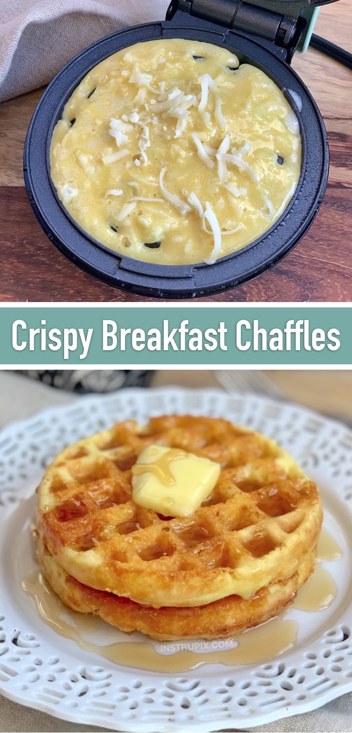 3 Zutaten Knusprige Keto-Waffeln - Das beste kohlenhydratarme Frühstück, wenn Sie es eilig haben! Hergestellt aus einfachen kohlenhydratarmen Zutaten, die Sie wahrscheinlich bereits haben: Mandelmehl, Ei und Käse. Das perfekte Keto-Frühstücksrezept für Anfänger. (Die 10 besten Keto-Chaffle-Rezepte) #ketowaffles