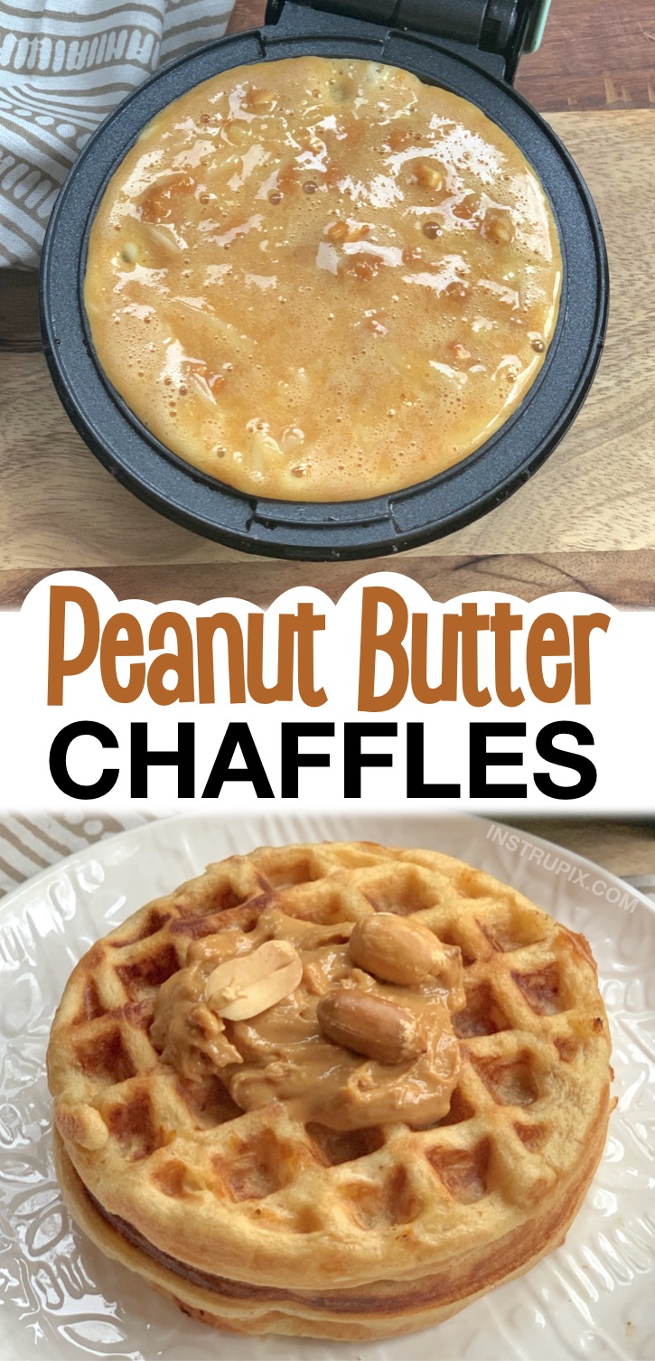 Easy Keto Sweet Peanut Butter Chaffles Recipe -- A yummy low carb breakfast or snack idea! Keto friendly, quick, simple, and made in a mini waffle maker. The 10 Best Keto Chaffles Recipes Made With Almond Flour