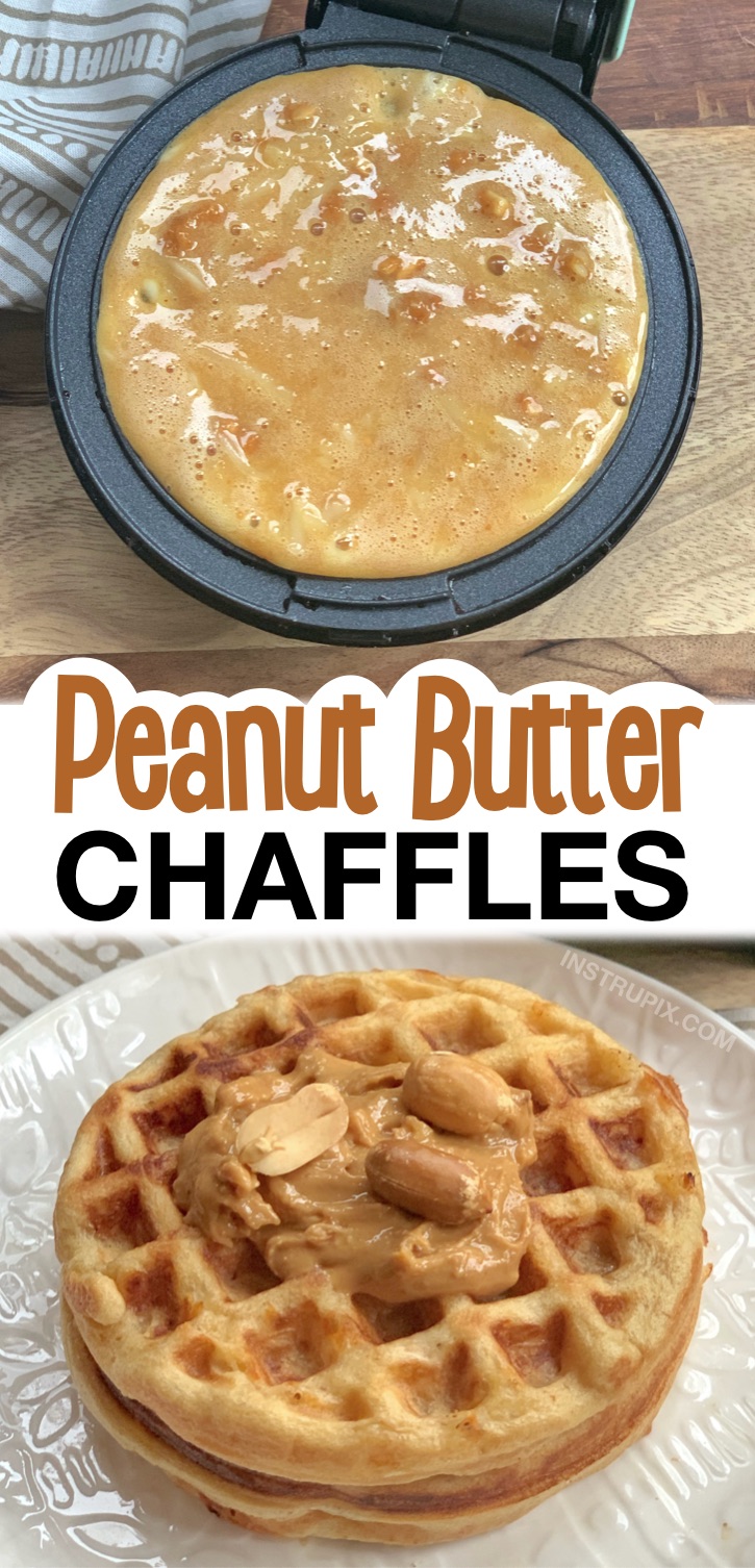 Easy Keto Sweet Peanut Butter Chaffles Recipe -- A yummy low carb breakfast or snack idea! Keto friendly, quick, simple, and made in a mini waffle maker. The 10 Best Keto Chaffles Recipes Made With Almond Flour 