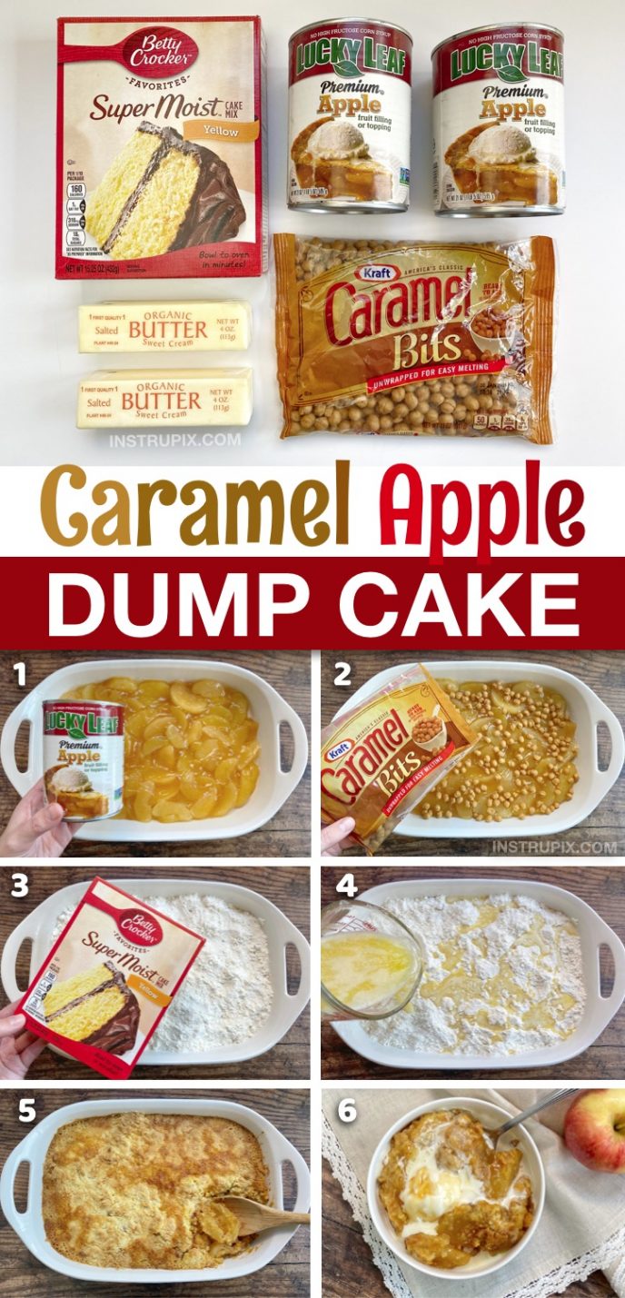 The Best Caramel Apple Cobbler Dump Cake (Just 4 Ingredients!)